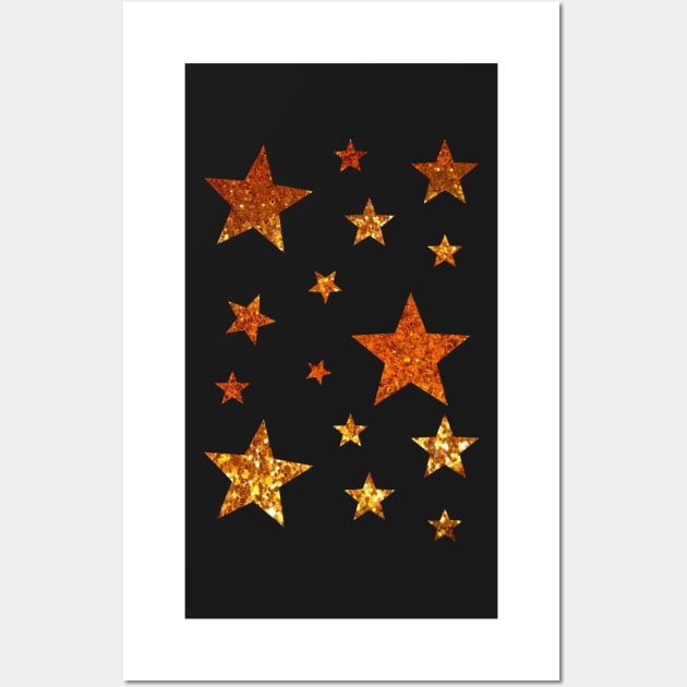 Gold Ombre Faux Glitter Stars Wall Art by Felicity-K